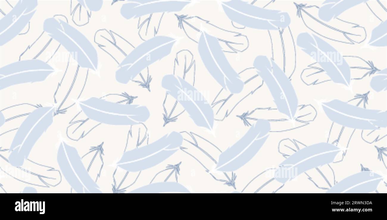 Seamless pattern with feathers. Vector illustration Stock Vector Image ...