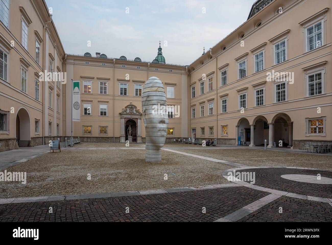 Awilda Sculpture at Salzburg University Courtyard - Dietrichsruh - Salzburg, Austria Stock Photo