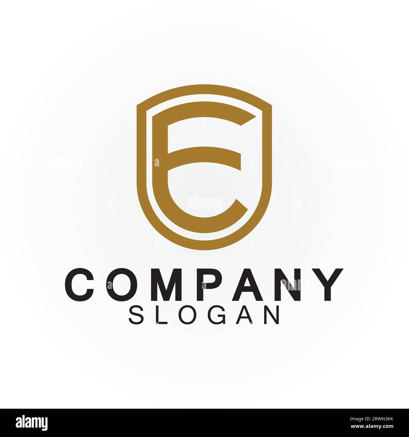 Abstract linear letter initial E shield logo icon design Stock Vector