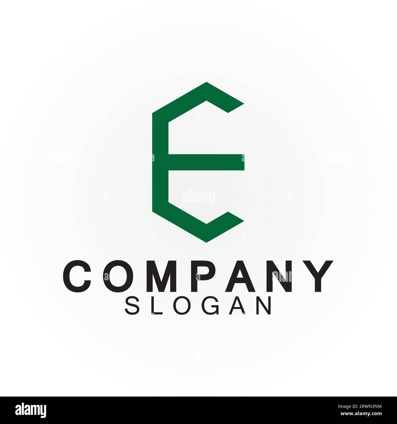 Abstract linear letter initial E shield logo icon design Stock Vector