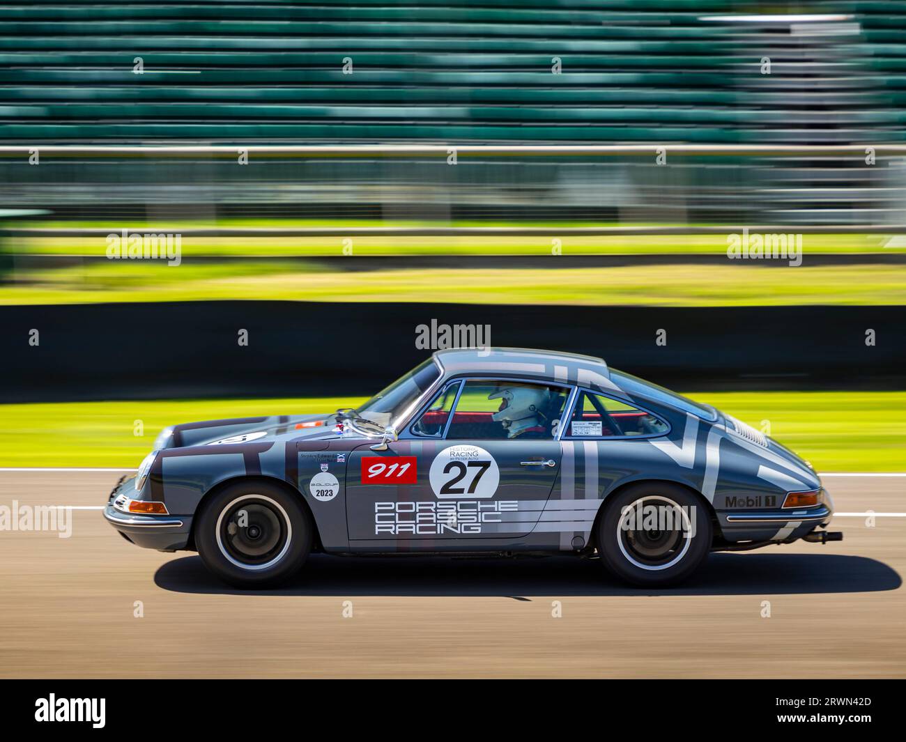Porsche 911 classic car testing at Goodwood motor racing circuit, West