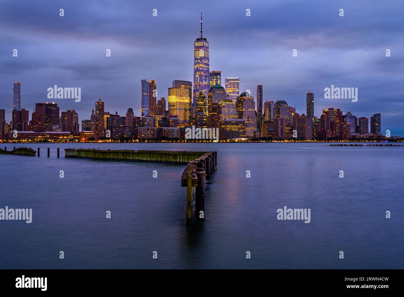 Manhatten Skyline as seen from New Port New Jersey Stock Photo Alamy