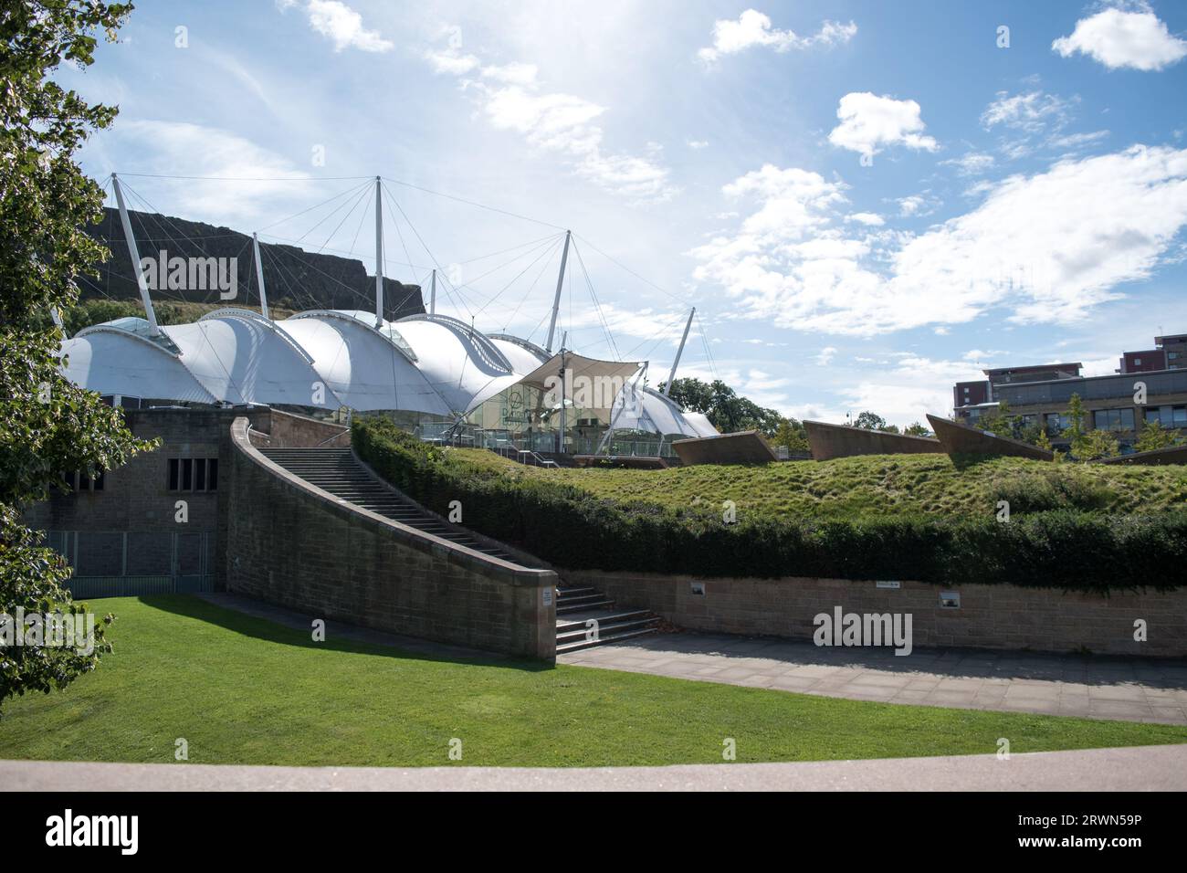 Dynamic Earth Building sitting in the grounds of Holyrood, the Scottish ...