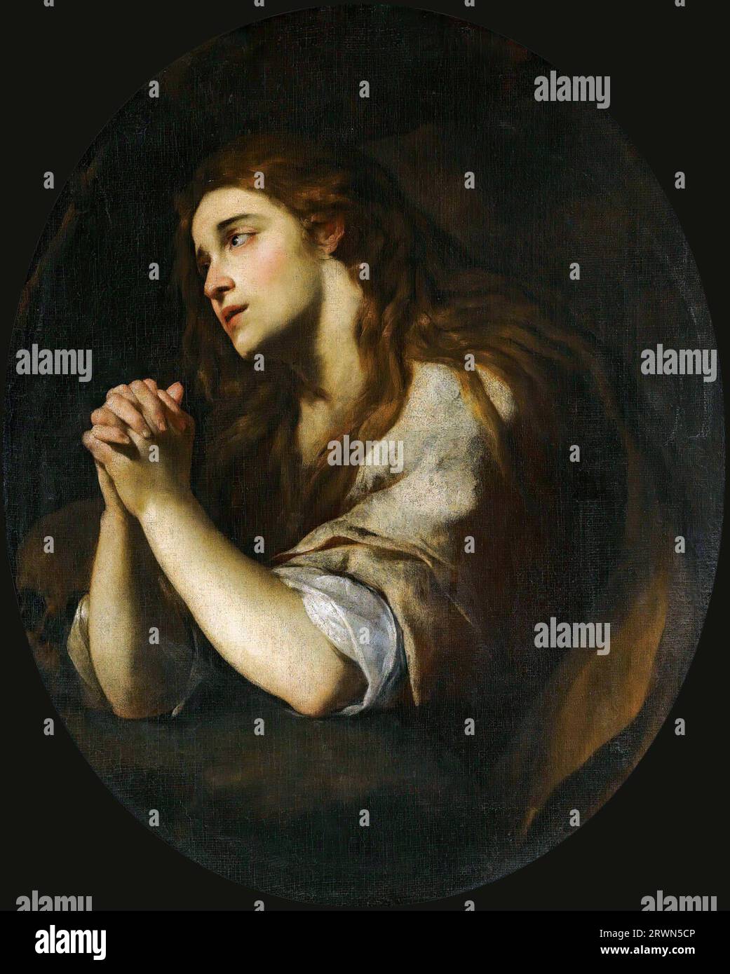 Andrea Vaccaro – The Penitent Magdalene Stock Photo