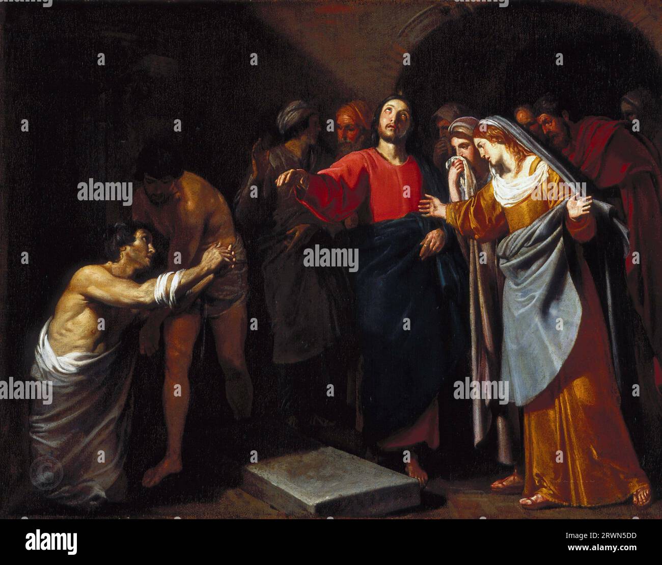 Andrea Vaccaro – The Raising of Lazarus ~1640. Stock Photo