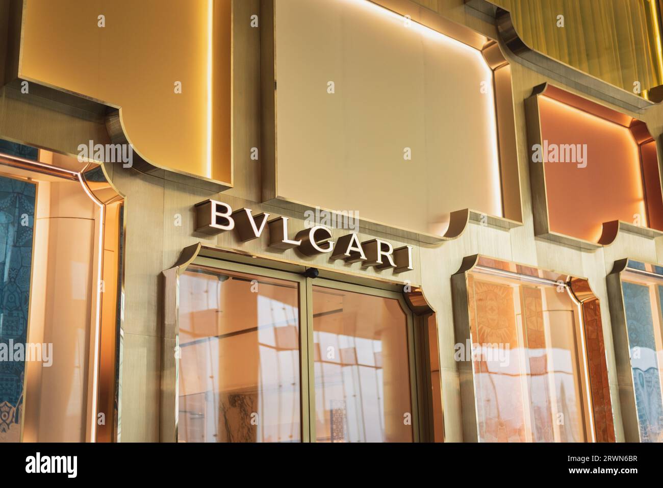 Bangkok, Thailand - September 2, 2023: exterior of Bulgari store at Iconsiam shopping mall. Stock Photo