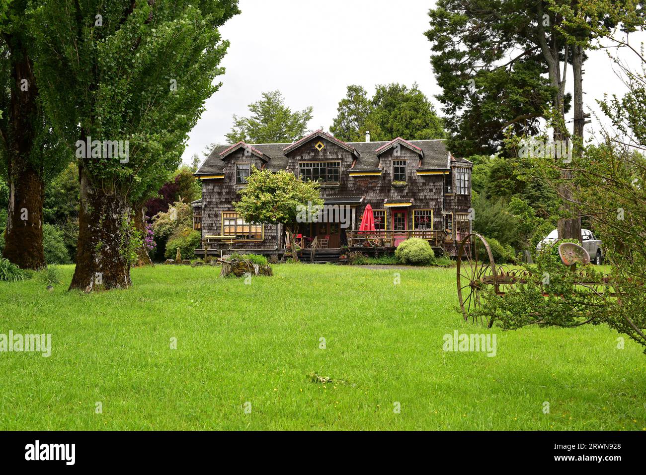 Puerto Varas, traditional house. Region de Los Lagos, Chile. Stock Photo