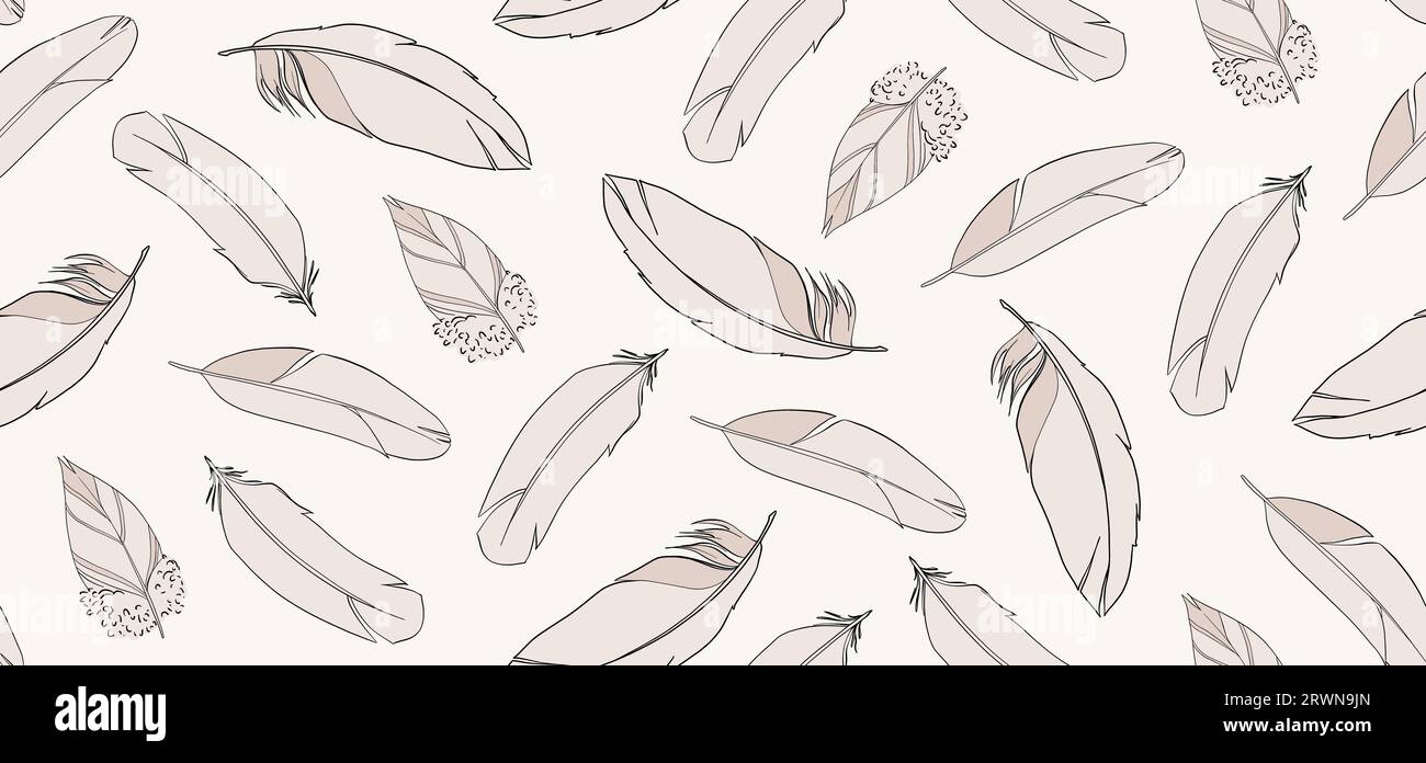 Seamless pattern with feathers. Vector illustration Stock Vector Image ...