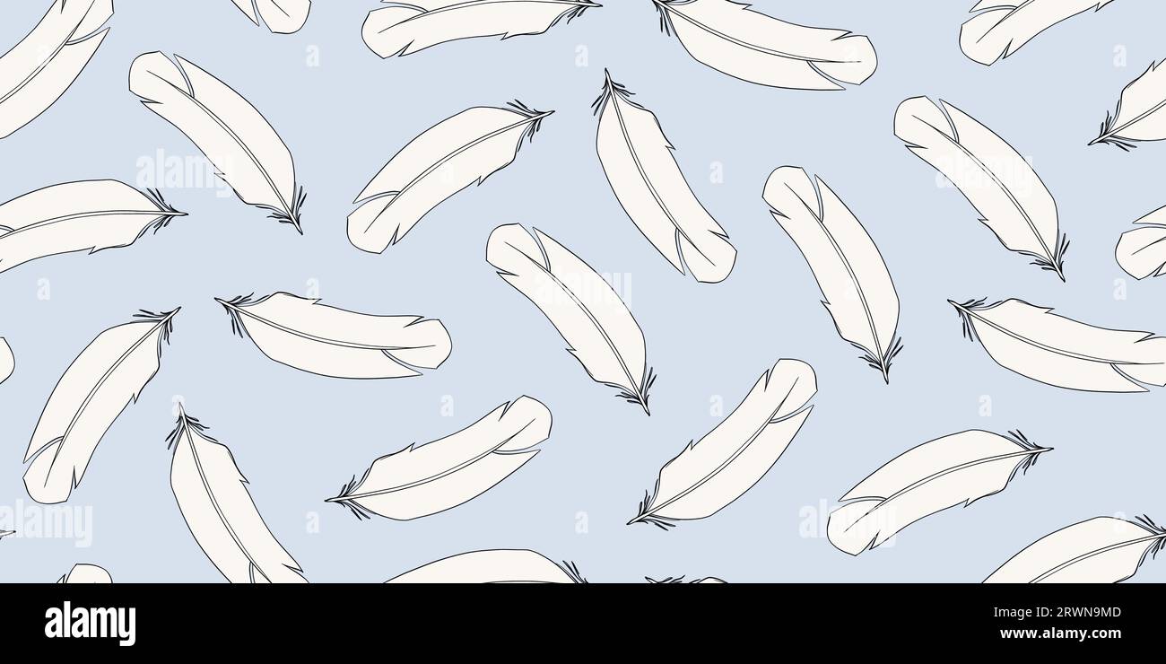 Seamless pattern with feathers. Vector illustration Stock Vector Image ...