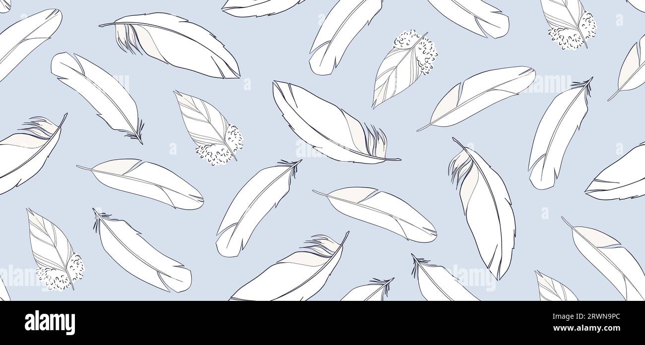 Seamless pattern with feathers. Vector illustration Stock Vector Image ...