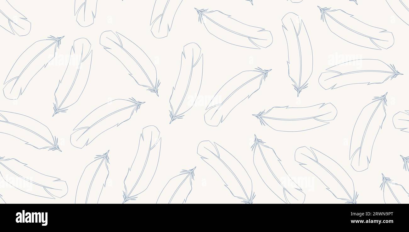 Seamless pattern with feathers. Vector illustration Stock Vector Image ...