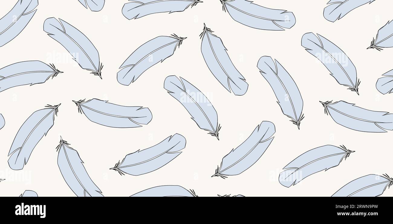 Seamless pattern with feathers. Vector illustration Stock Vector Image ...