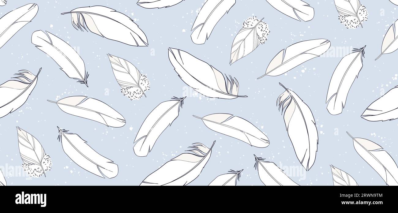 Seamless pattern with feathers. Vector illustration Stock Vector Image ...