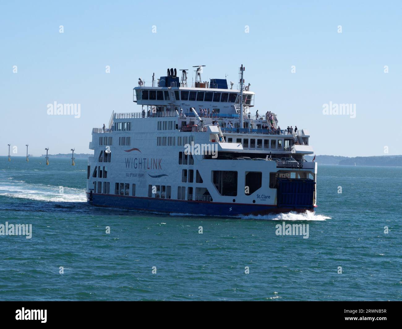 Isle of Wight ferry St Clare arriving in Portsmouth harbour Stock Photo