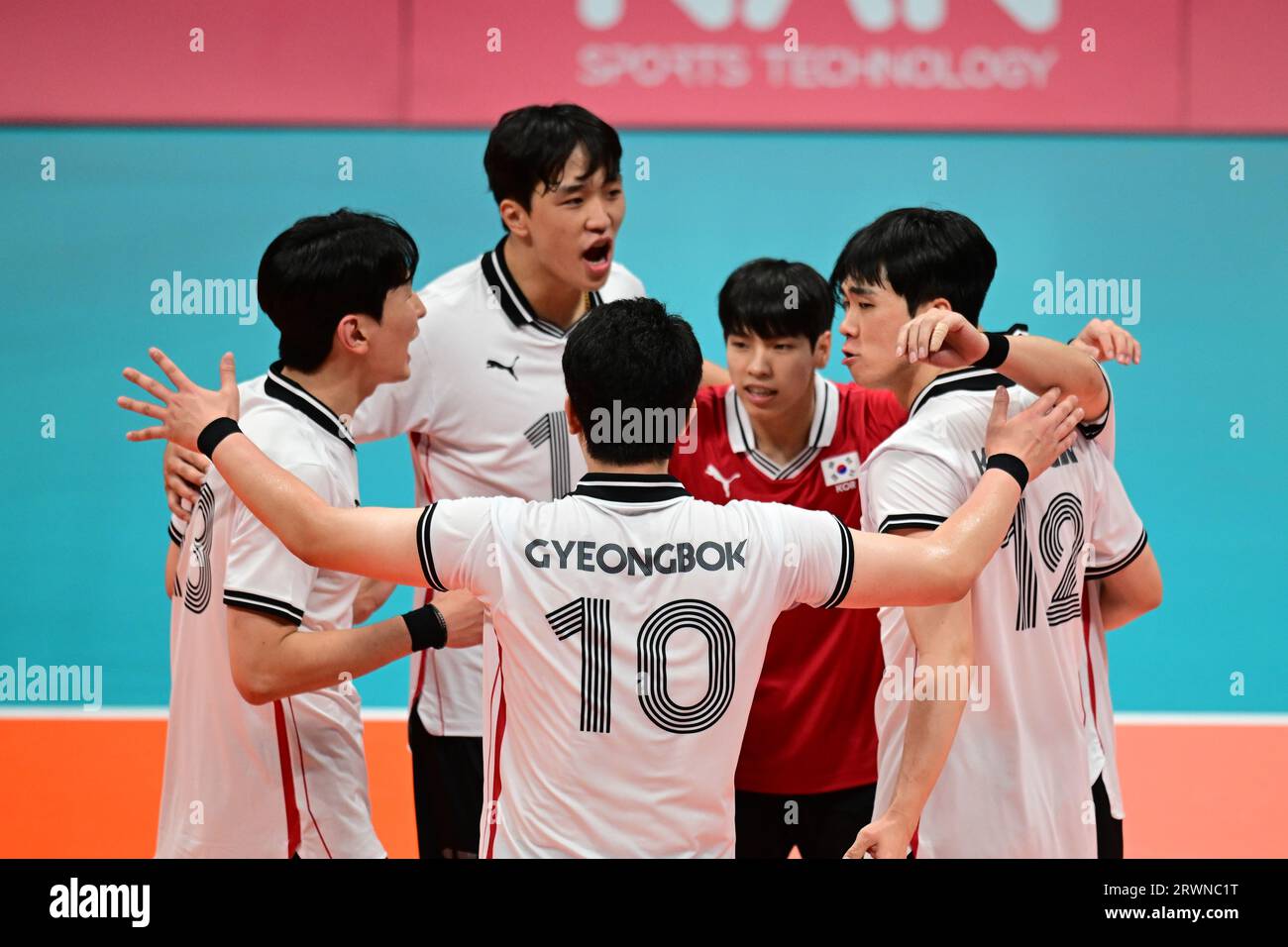 Hangzhou, China. 20th Sep, 2023. The Republic of Korea men volleyball team is seen during the
