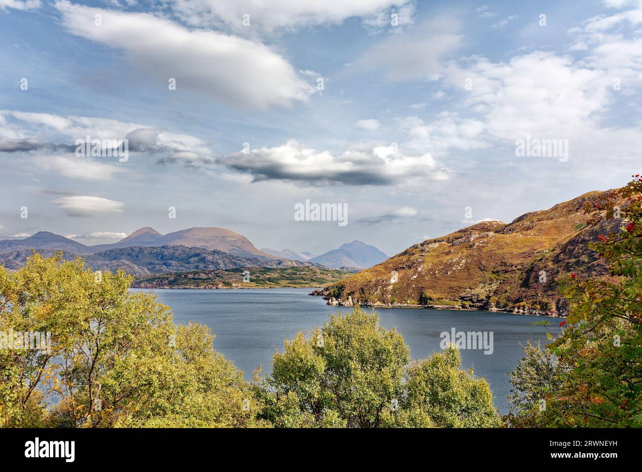 Applecross Peninsula Scotland a view over Loch Torridon to the mountains Stock Photo