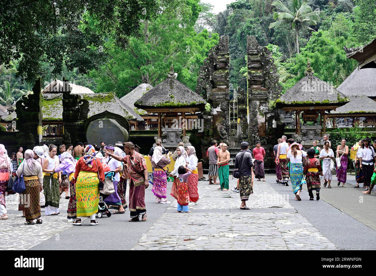 The beautiful Pura Tirta Empul water temple near Ubud, Bali, attracts ...