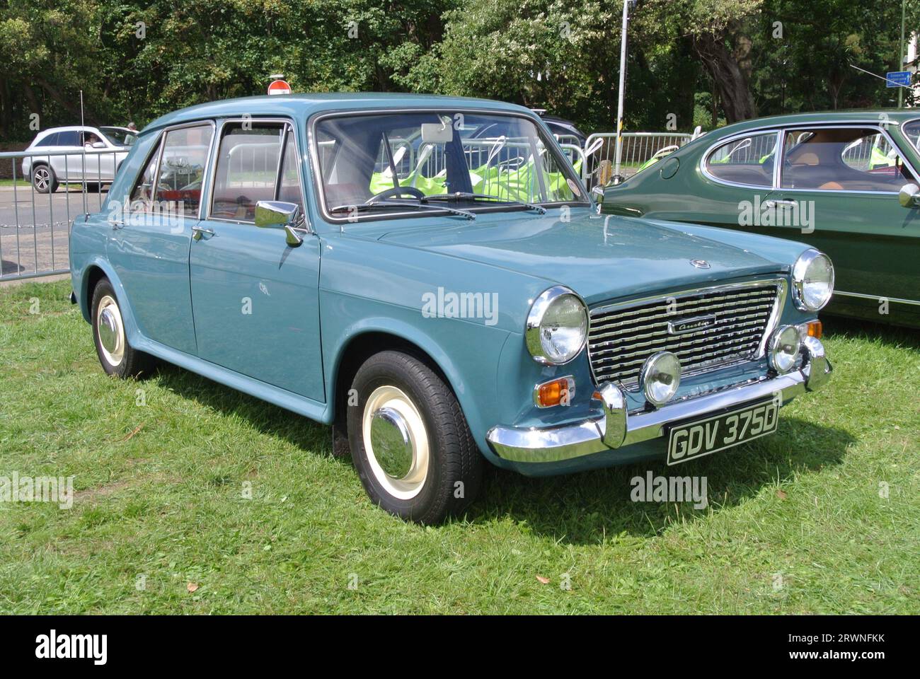 Austin 1100 parked up on display at the English Riviera classic car show Paignton, Devon, England, UK Stock Photo