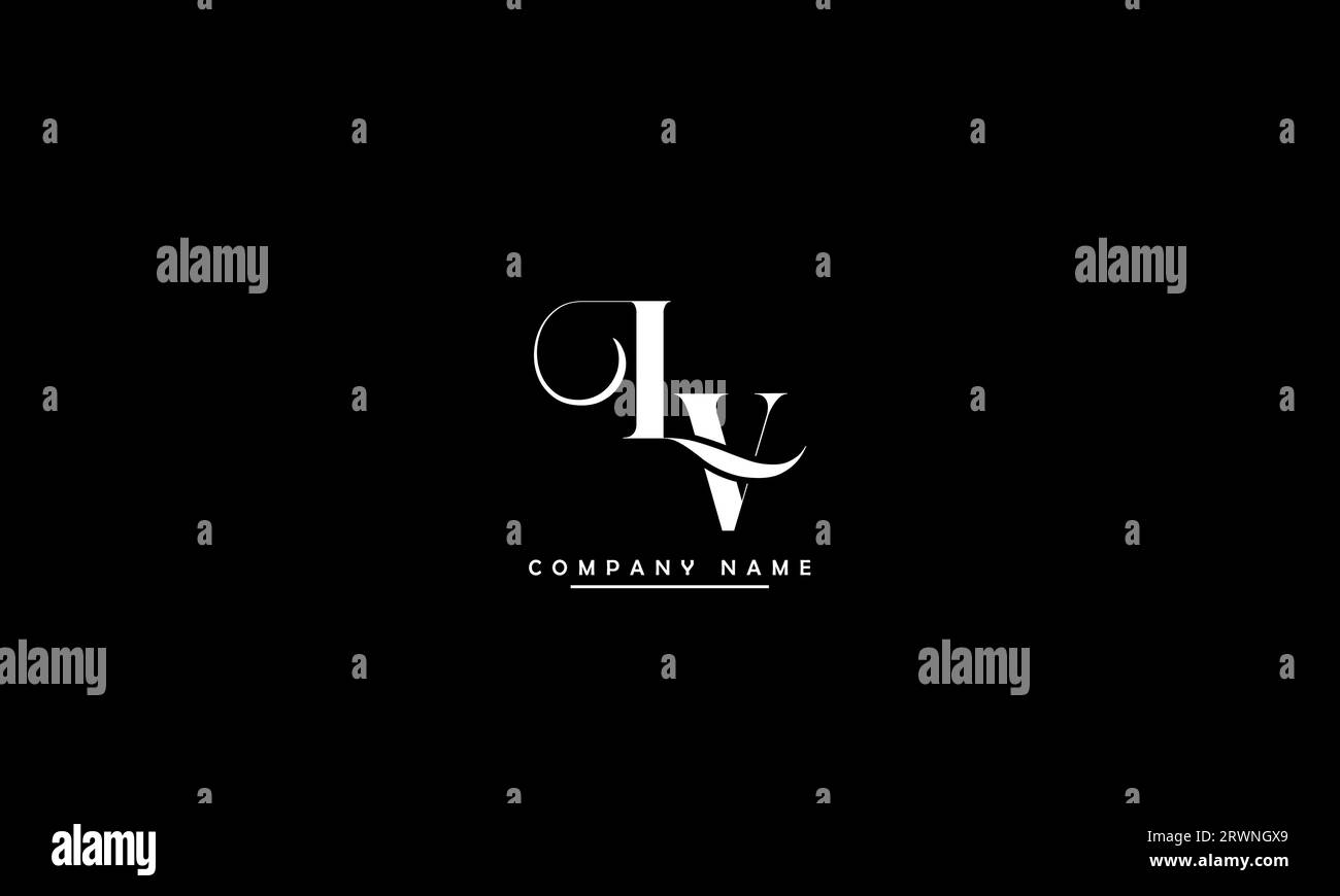 Lv company linked letter logo Royalty Free Vector Image