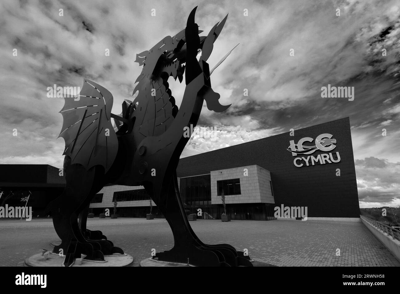 The Welsh dragon at the Celtic Manor International Conference Centre, Newport, Wales, UK Stock Photo