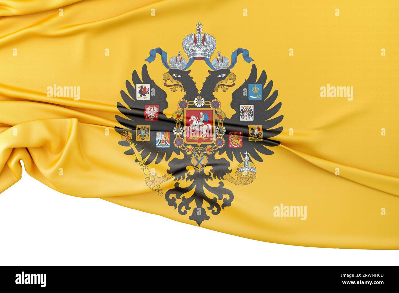 The Russian coat of arms (Romanov family) and three flags: the state flag  of Russia (top left), Stock Photo, Picture And Rights Managed Image. Pic.  MEV-10284483