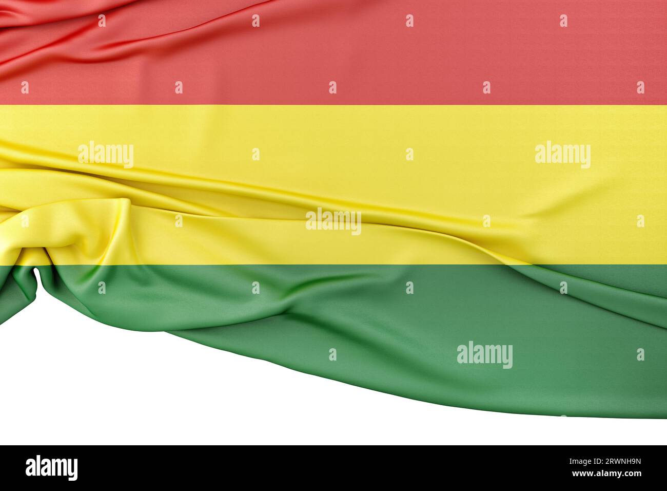 Isolated Flag of Bolivia with copy space below. 3D Rendering Stock ...
