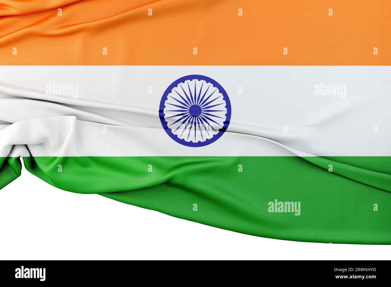 Isolated Flag of India. 3D Rendering Stock Photo - Alamy