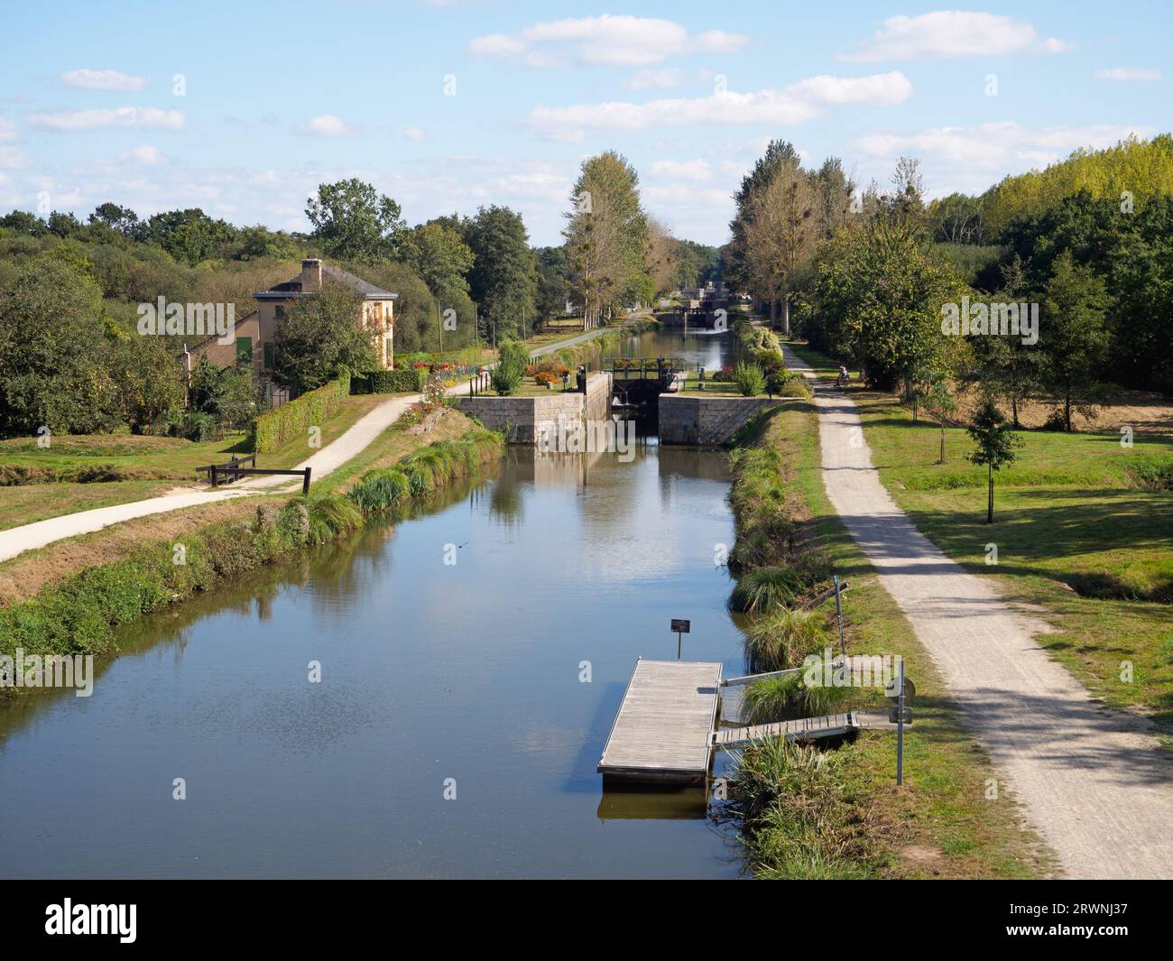 Canal of Ille and Rance at Hede, Brittany Stock Photo