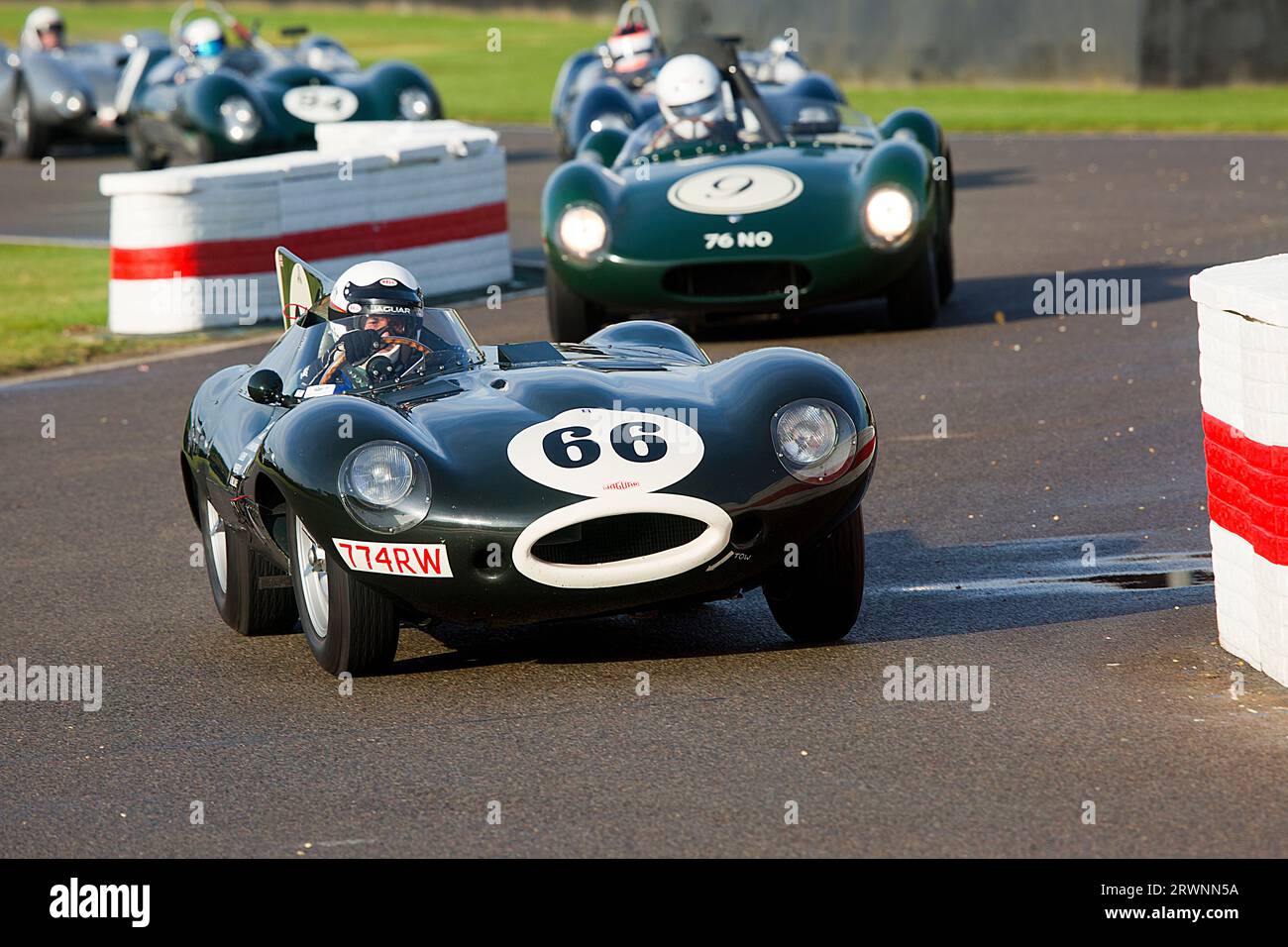 Goodwood, UK - July 13, 2013: Vintage Jaguar D-Type Racing Sports