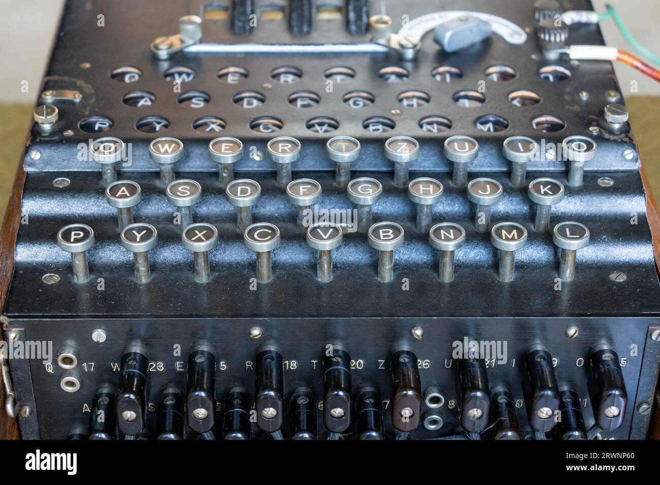 Enigma, the German cipher machine created for sending messages during World War 2 Stock Photo