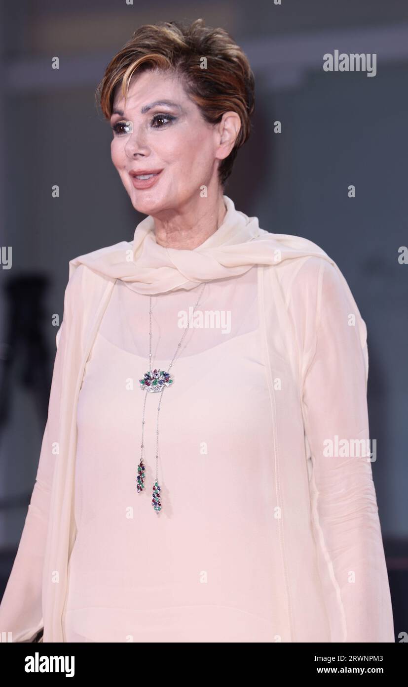 VENICE, ITALY - SEPTEMBER 03:  Edwige Fenech  attends a red carpet for the Filming Italy Best Movie Award 2023 at the 80th Venice Film Festival Stock Photo