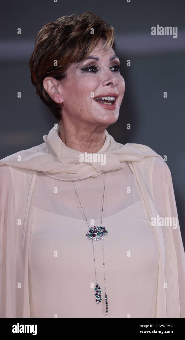 VENICE, ITALY - SEPTEMBER 03:  Edwige Fenech  attends a red carpet for the Filming Italy Best Movie Award 2023 at the 80th Venice Film Festival Stock Photo