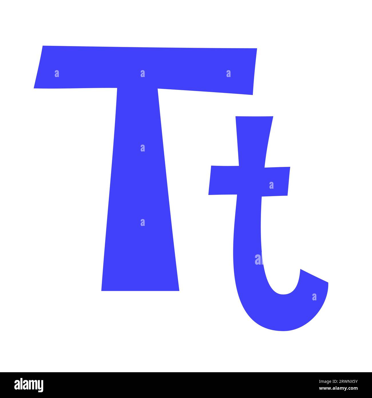 Doodle playful letter T uppercase, lowercase abc colorful cartoon funny