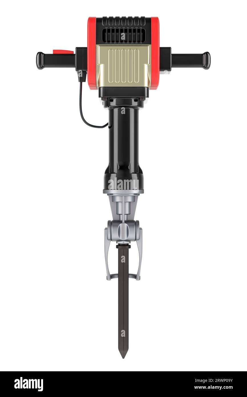 Pneumatic drill, jackhammer or demolition hammer. 3D rendering isolated
