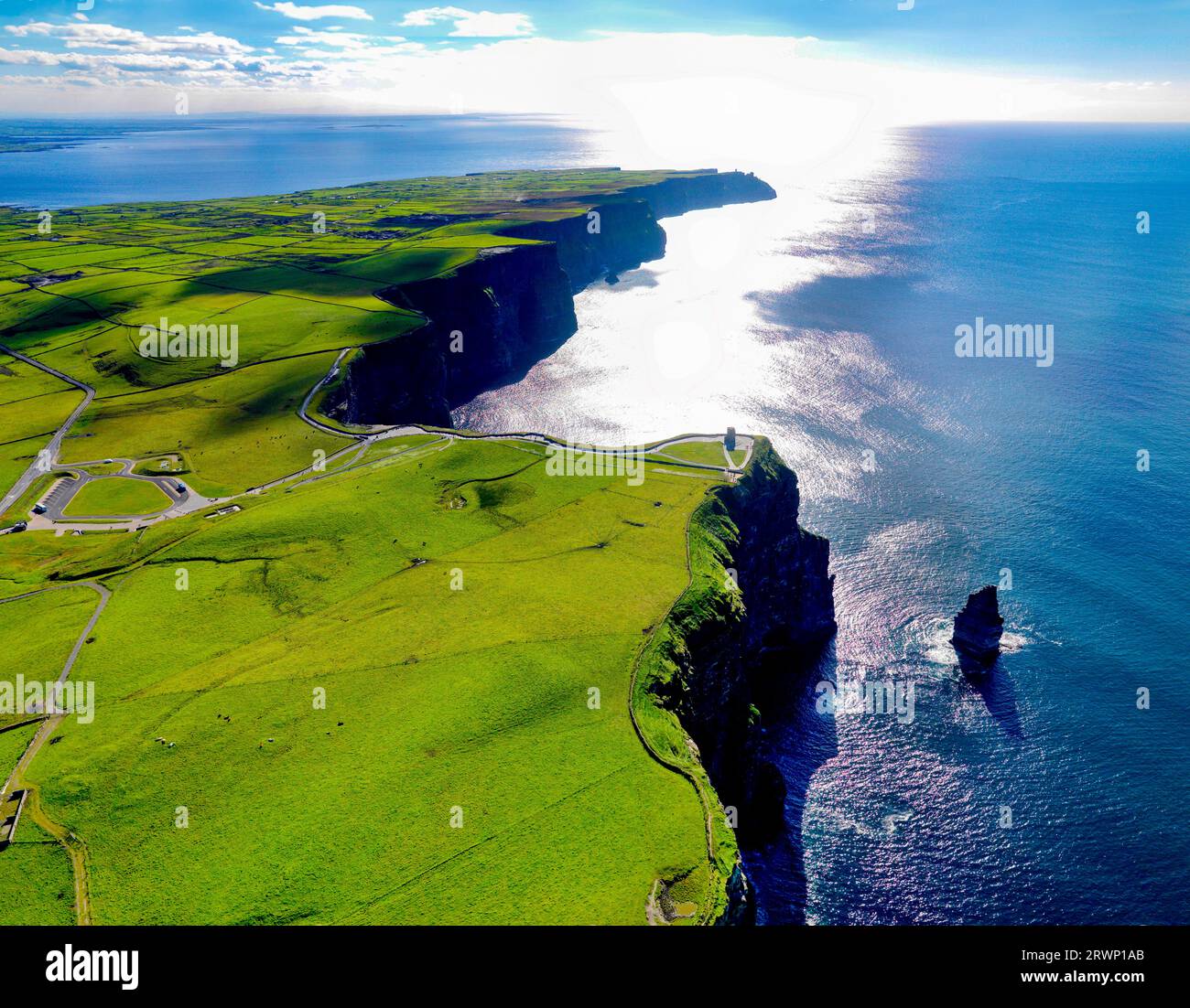 Aerial of the Cliffs of Moher,County Clare, Ireland Stock Photo