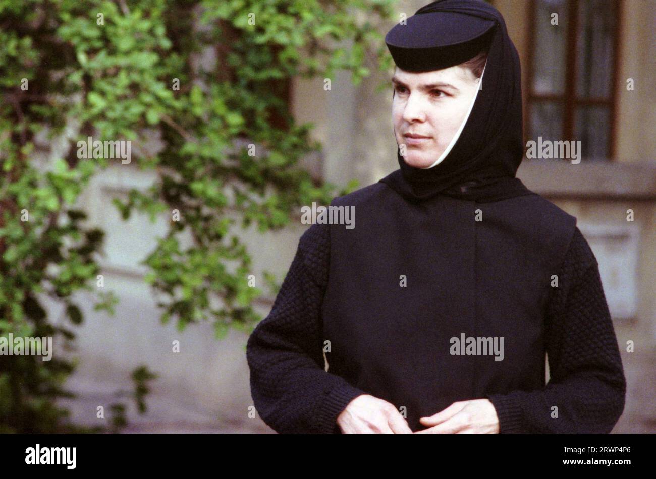 Ilfov County, Romania, 1999. Portrait of nun at Pasarea Monastery. Stock Photo