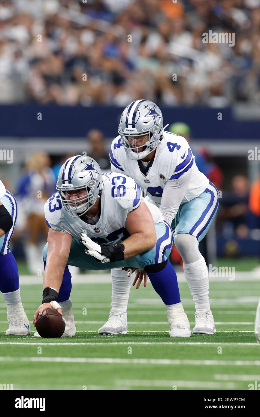 Dallas Cowboys quarterback Dak Prescott (4) lines up behind center