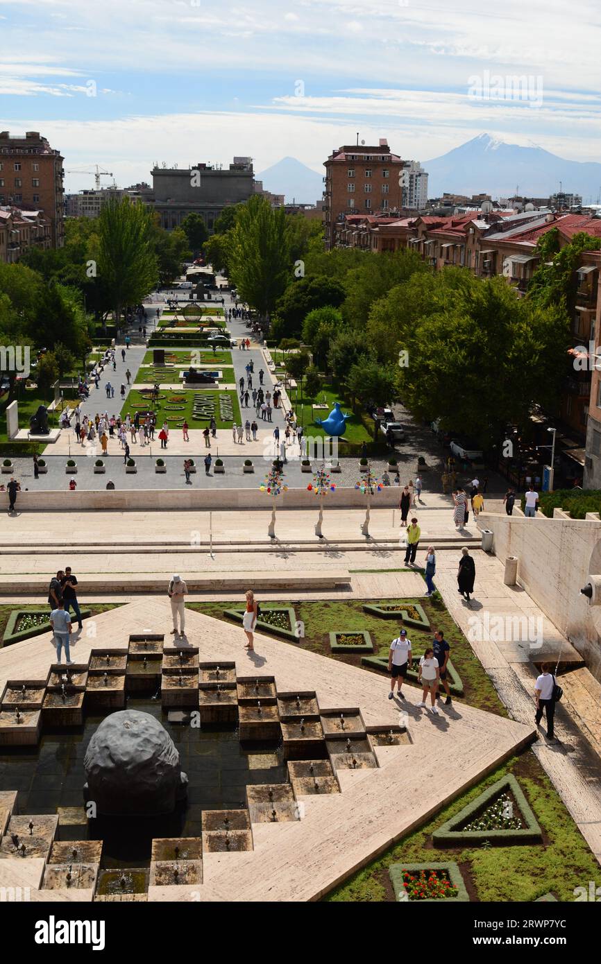 View from the second level. Cascade. Yerevan. Armenia Stock Photo