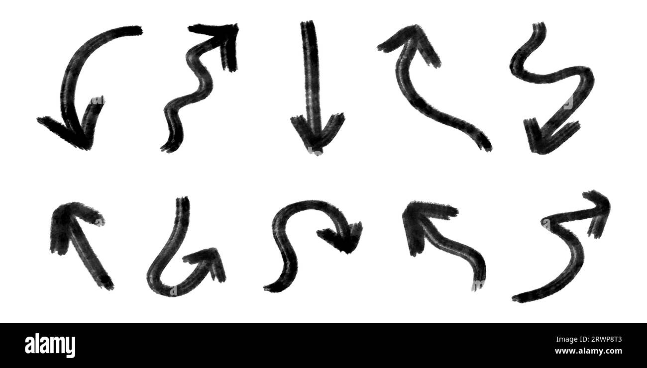 Set of Hand drawn vector arrows doodle. Vector illustration Stock ...