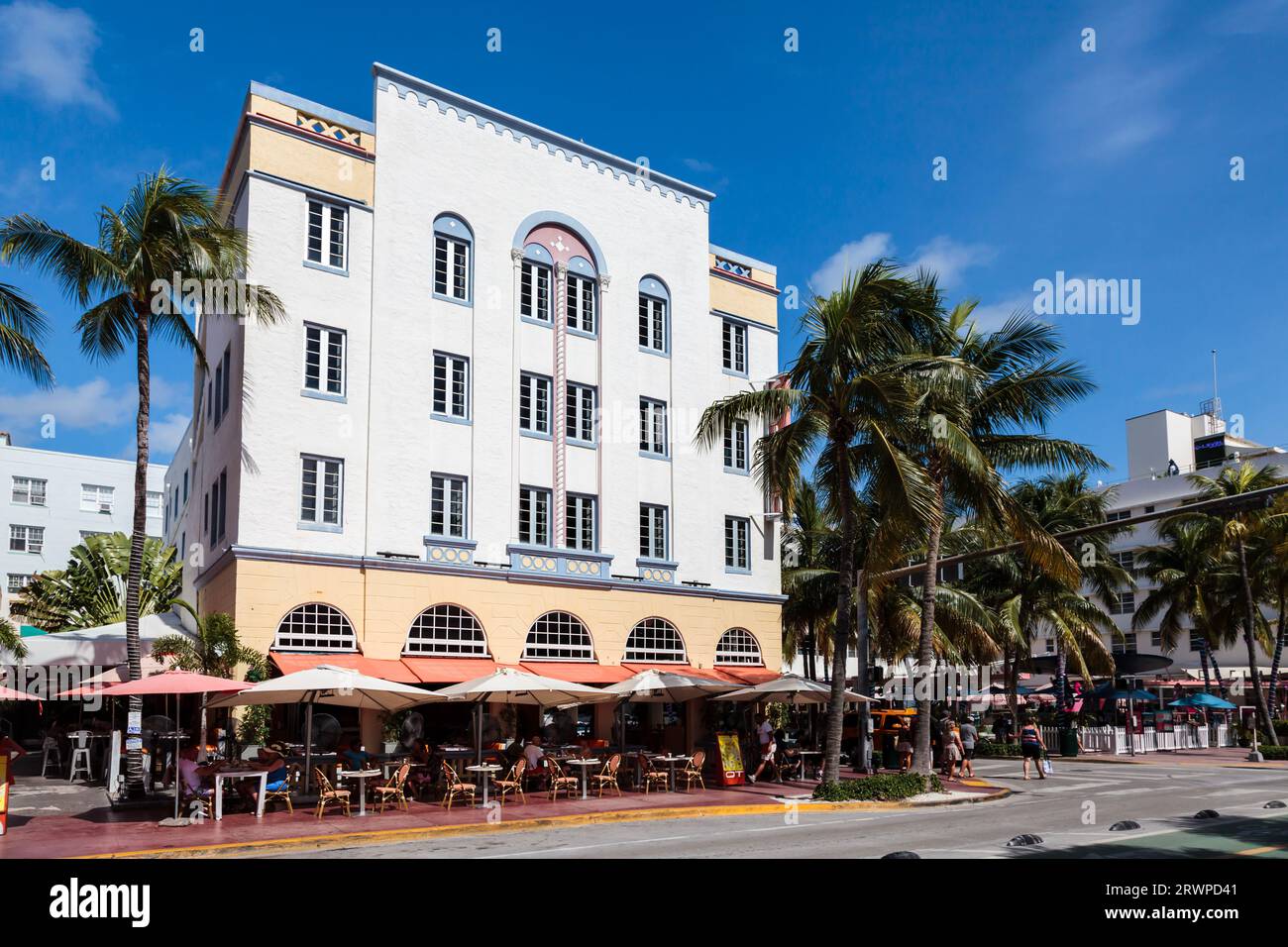 The Eddison Hotel & Ocean's Ten Restaurant.960 Ocean Drive, City of Miami Beach, South Beach, Florida, USA Stock Photo