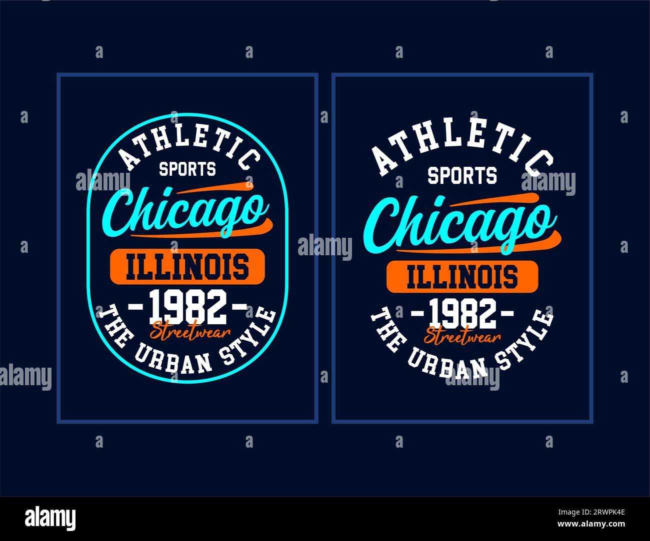 athletic,chicago, urban style, vintage college for t-shirt, posters, labels, etc. vector design Stock Vector