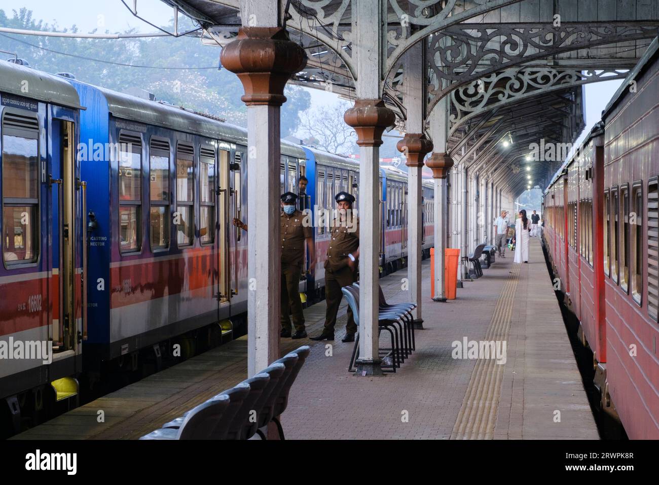 Asia, Sri Lanka, Kandy. Kandy railway station. Platforms; Victorian