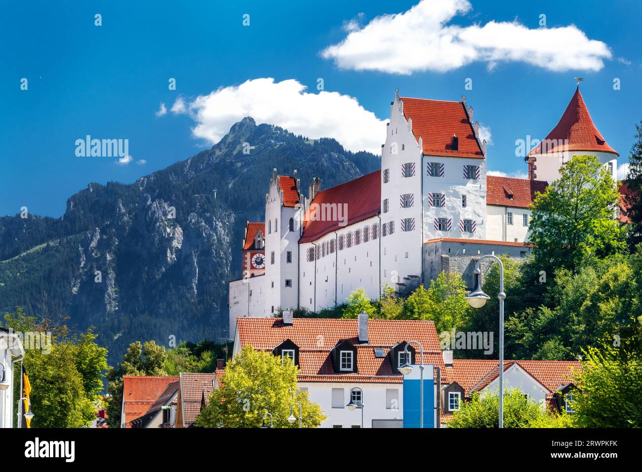 Swabian Town F ssen With Palace And Alps Bavaria Germany Stock Photo swabian-town-f-ssen-with-palace-and-alps-bavaria-germany-stock-photo