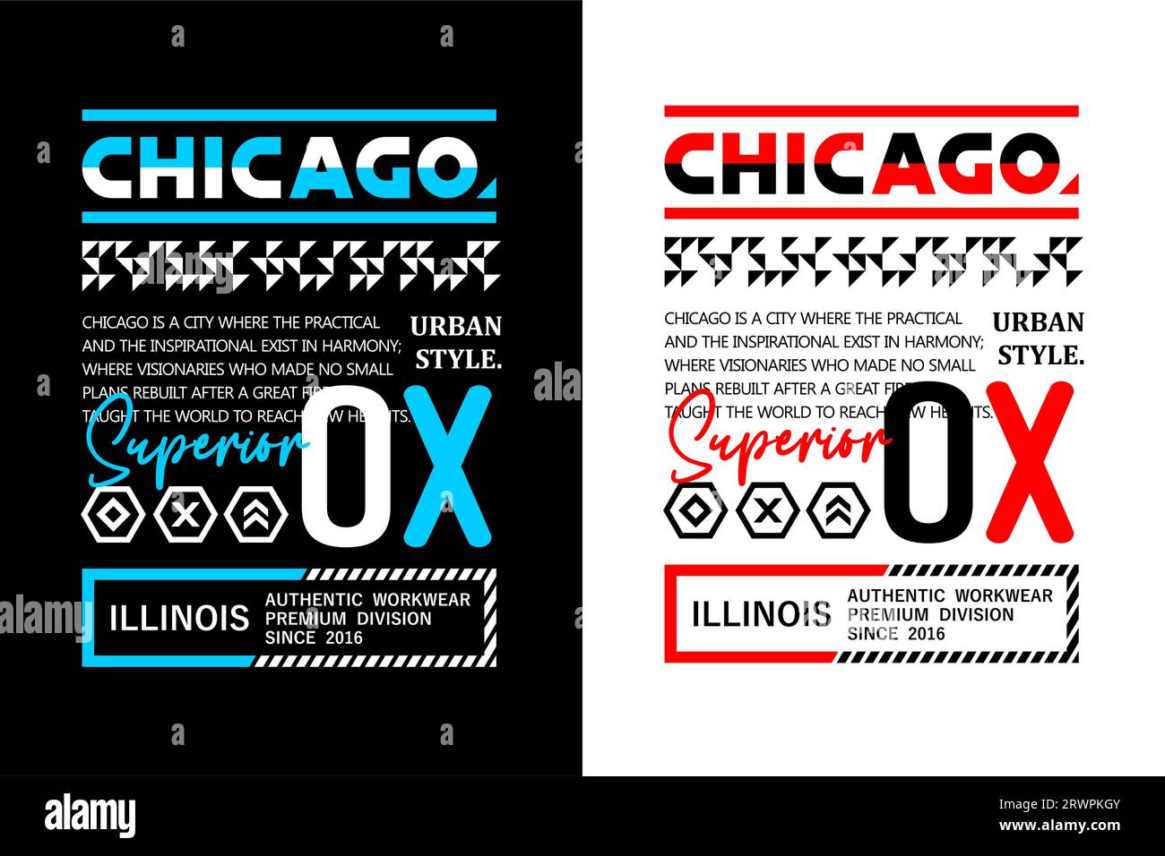 chicago,superior, urban style, for t-shirt, posters, labels, etc. vector design Stock Vector
