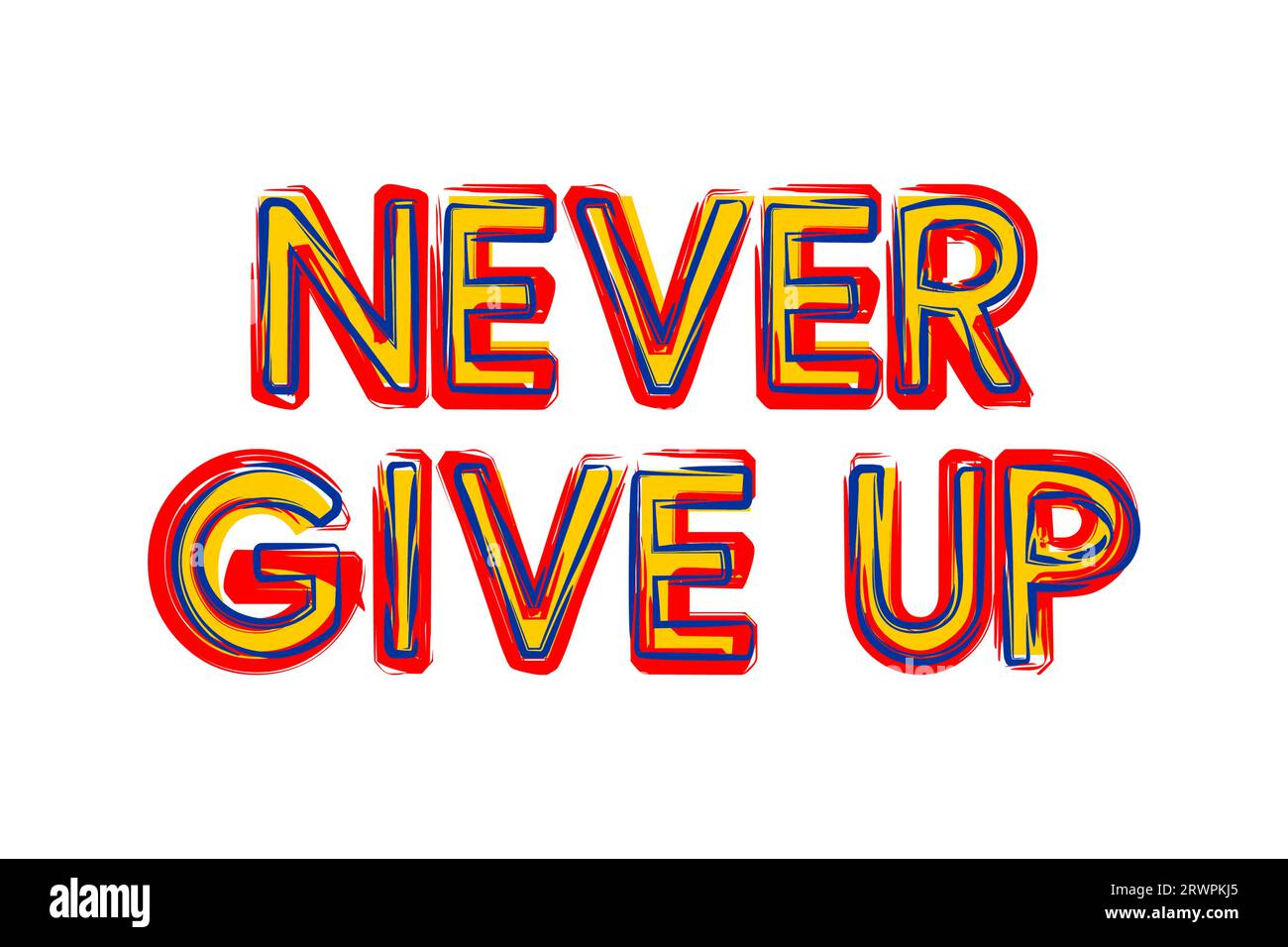 never give up, motivational quote, lettering concept, banner, poster, etc. Stock Vector