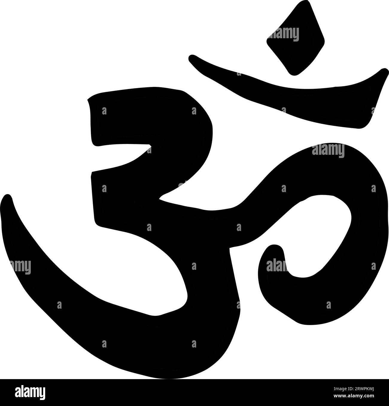 OM sacred sound symbol in doodling style. Om Mantra - sound of life, Buddhism, spiritual symbol, yoga, meditation. Hand drawn art Stock Vector