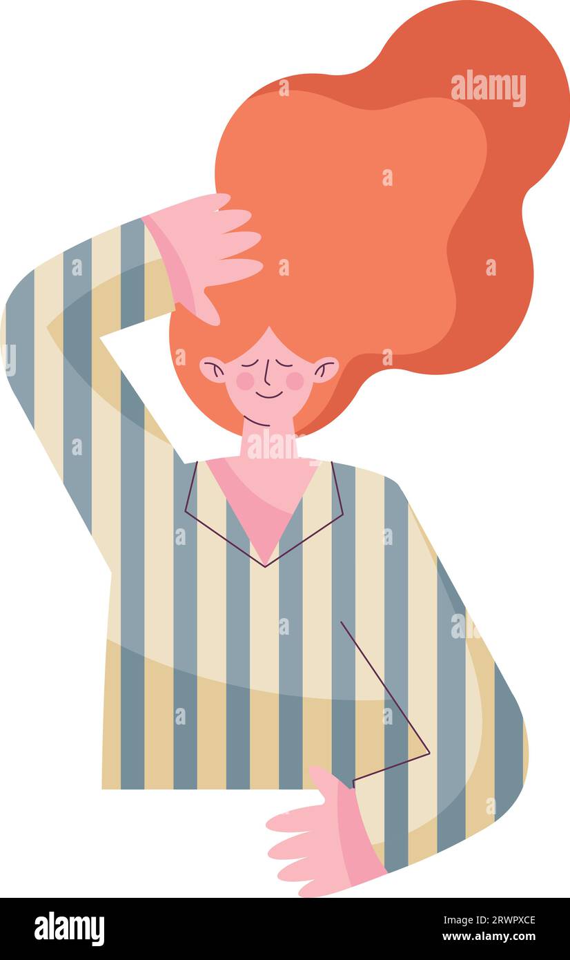 young woman long hair vector isolated Stock Vector Image & Art - Alamy