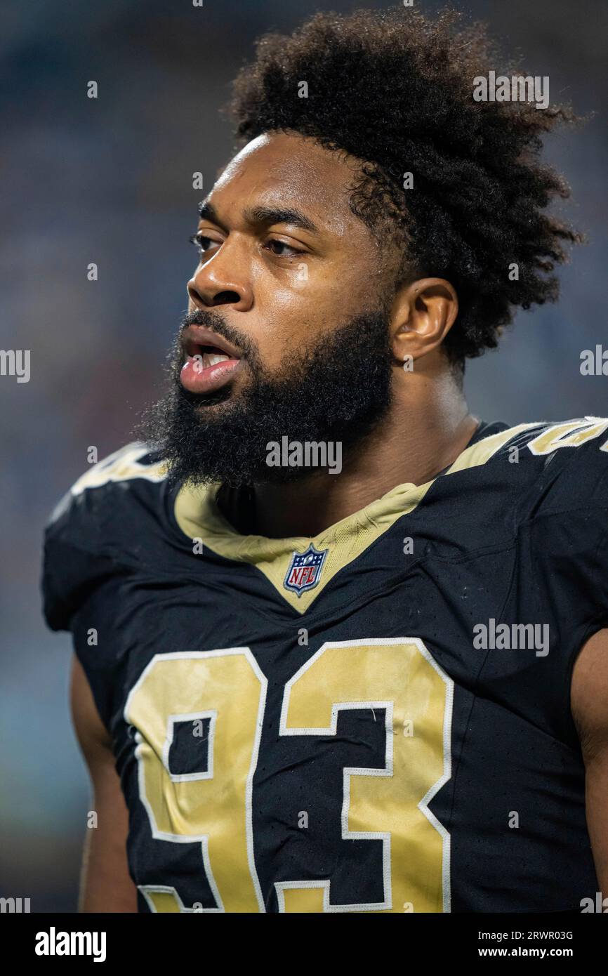 New Orleans Saints defensive tackle Nathan Shepherd (93) looks on