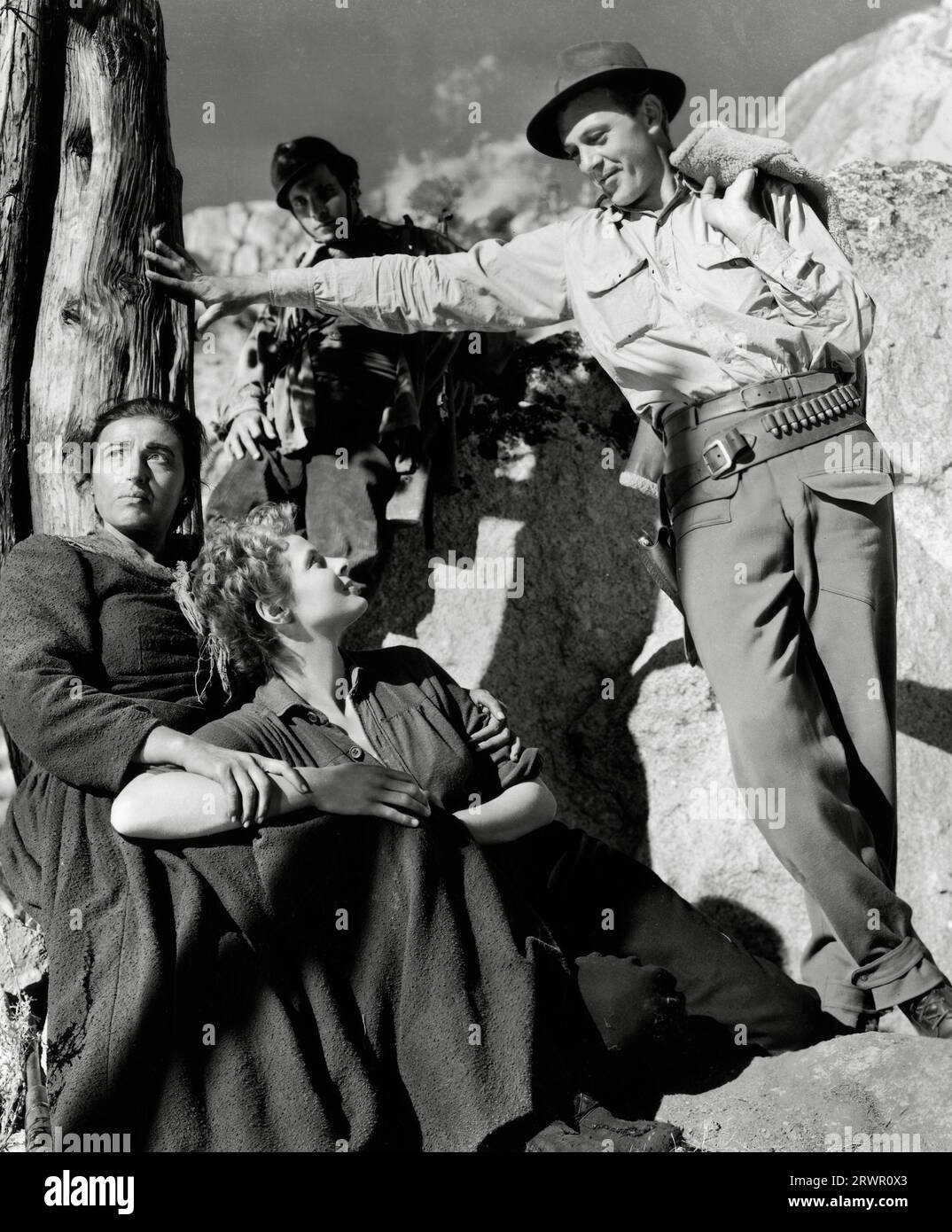 Katina Paxinou, Ingrid Bergman, Gary Cooper, 'For Whom The Bell Tolls' (1943). Photo credit: Paramount (File Reference # 34580-281THA) Stock Photo