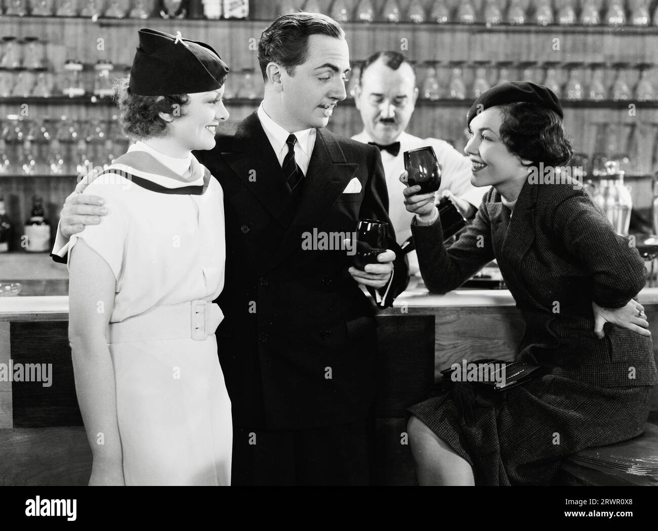 Myrna Loy, William Powell, Maureen O'Sullivan, 'The Thin Man' (1934). Photo credit: MGM (File Reference # 34580-272THA) Stock Photo